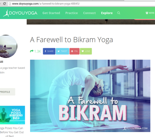 Farewell to Bikram Yoga